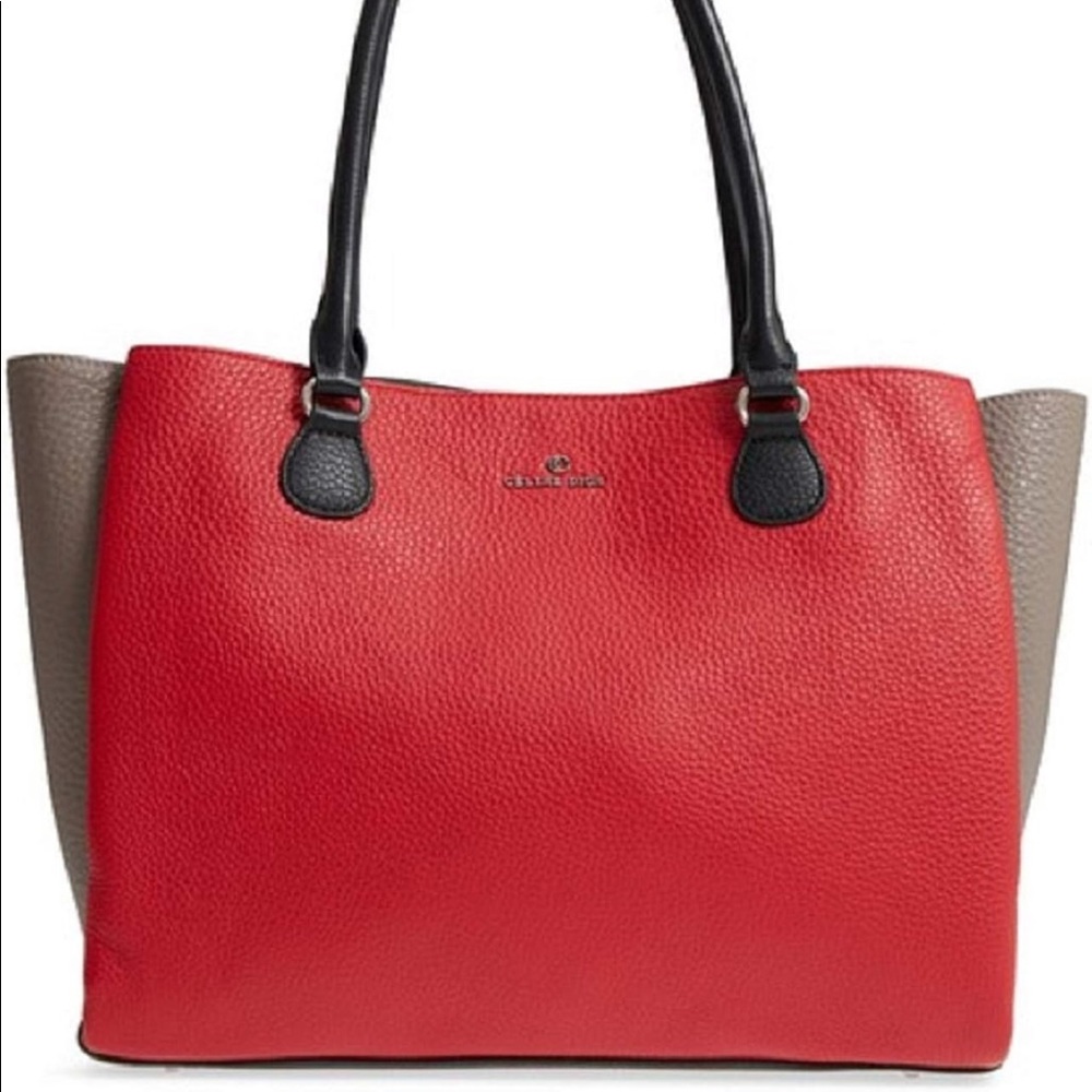 COPY - ⚡️Host Pick⚡️Celine Dion Adagio Leather Shoulder Bag Red Black Tan Tote
